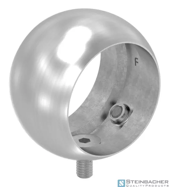 Anillo esférico de acero inoxidable para soporte de pasamanos de 42,4 mm, V4A