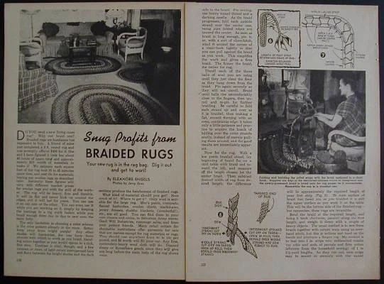 Alfombra trenzada cómo hacer 1949 PLANOS lana trapo