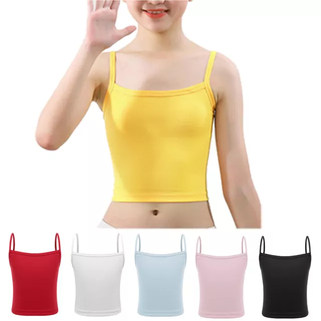 Kids Girls Vest Cute Crop Spaghetti Straps Top Cropped Length Undershirt