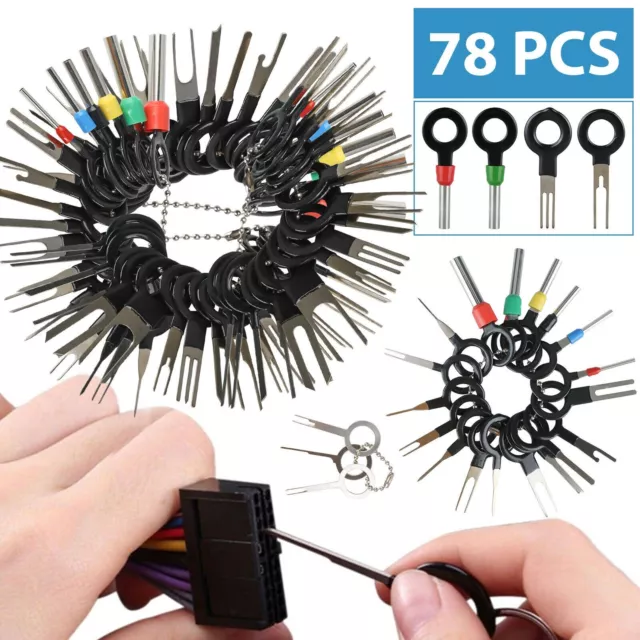 78pcs /Set Automotive-Connector-Plug Pin Crimp Removal-Terminal-Tool Wiring-Kit