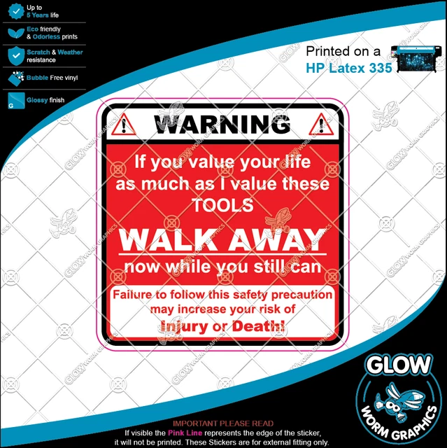 TOOL BOX FUNNY Garage Chest Novelty Joke Car Van Mechanics Sticker