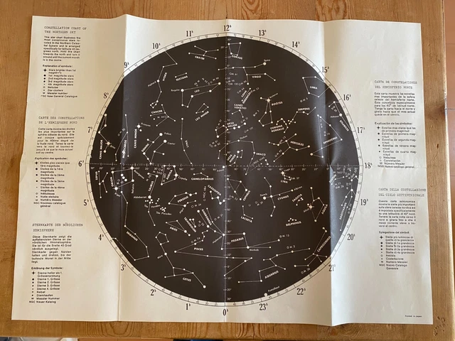 KARTE DER STERNBILDER Der Nordhalbkugel 62 X 46 Cm Papier EUR 52 50 KARTE DER STERNBILDER Der Nordhalbkugel 62 X 46 Cm Papier EUR 52 50