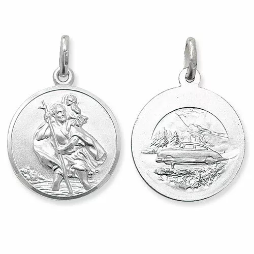 Sterling Silver St Christopher Pendant / Medallion - Solid 925 Sterling Silver