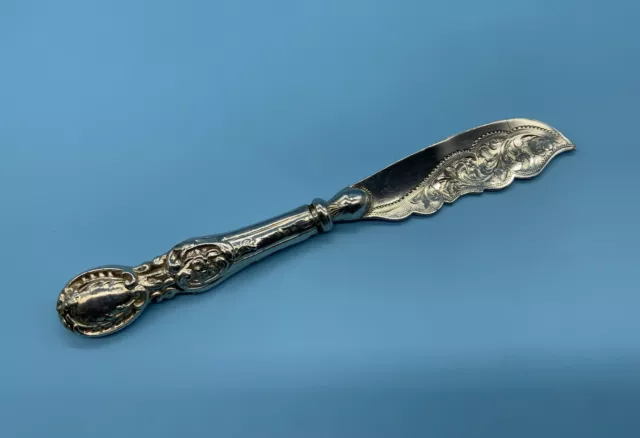 Antique Edwardian Solid Silver Ornate Butter Spreader Hallmarked Birmingham 1905