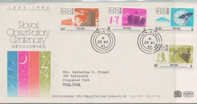 Hong Kong Postal History Fdc Official Addr Cover Comm Royal Observatory Yr'1977