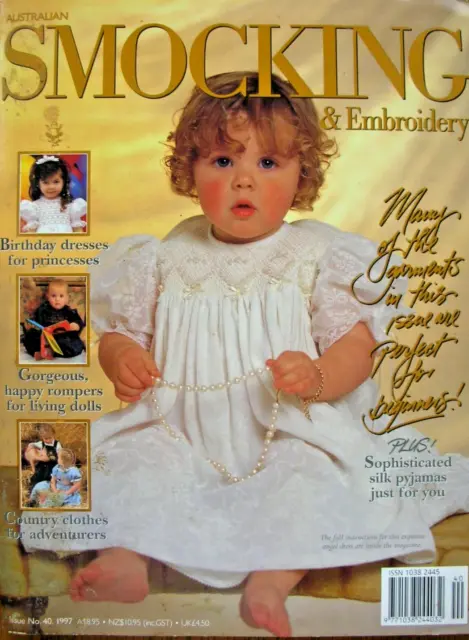 Australian SMOCKING & EMBROIDERY No.40 - Projects with Patterns Attached  VGC