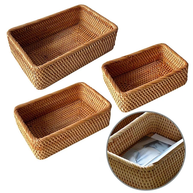 Panier de rangement Portable en rotin, panier de r... - Grandado