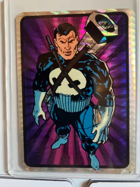 1990s Marvel Vending Machine Punisher Prism Foil Sticker Card NM 