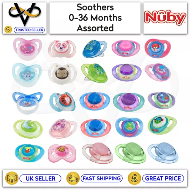 Nuby Soothers 0-36 Months Orthodontic/Massaging Pacifier Set Of 2