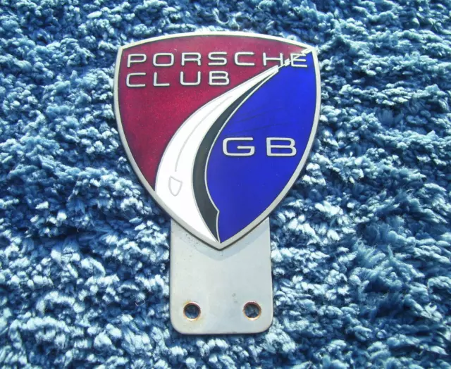 VINTAGE 1960s PORSCHE CLUB OF GREAT BRITAIN CAR BADGE~PCGB GB OWNERS EMBLEM RARE