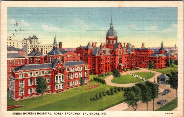 Baltimore MD-Maryland, Johns Hopkins Hospital, c1936 Vintage Postcard