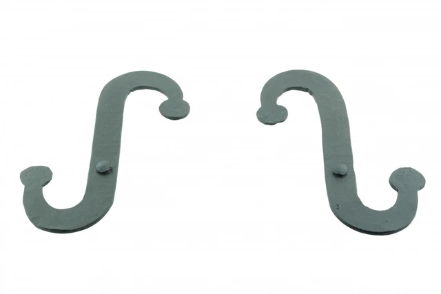 Renovators Supply 2 Pair Black Shutter Dog S Shaped Wrought Iron Material 3