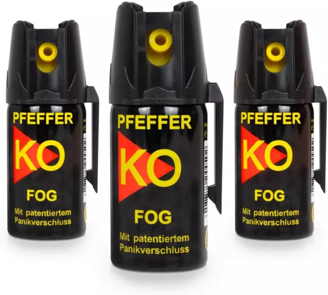 3 Dosen KO Fog Pfefferspray Mit Sprühnebel 40Ml - Abwehrspray Familienpackung