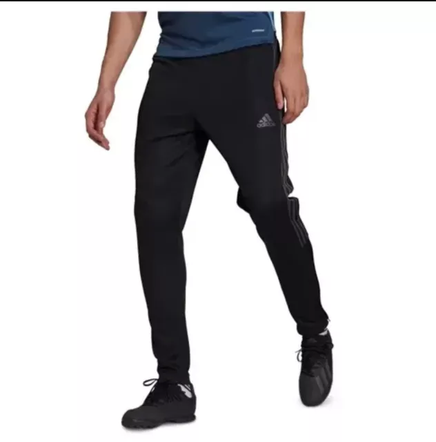 adidas Tiro Pants Mens Small AeroReady Soccer Track Training Black Dark Grey