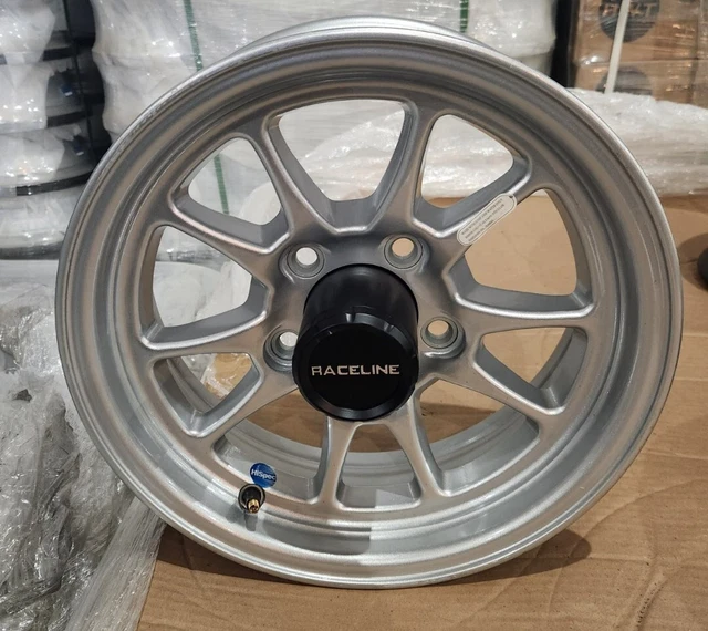 SINGLE 14" X 5" 5 LUG ON 4.5 ALUMINUM TRAILER WHEEL with CENTER CAP