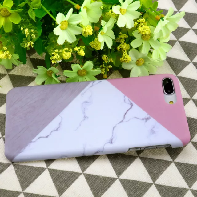 Granite Marble Contrast Color Hard Phone Protective Cover Case For iPhone 7 Plus