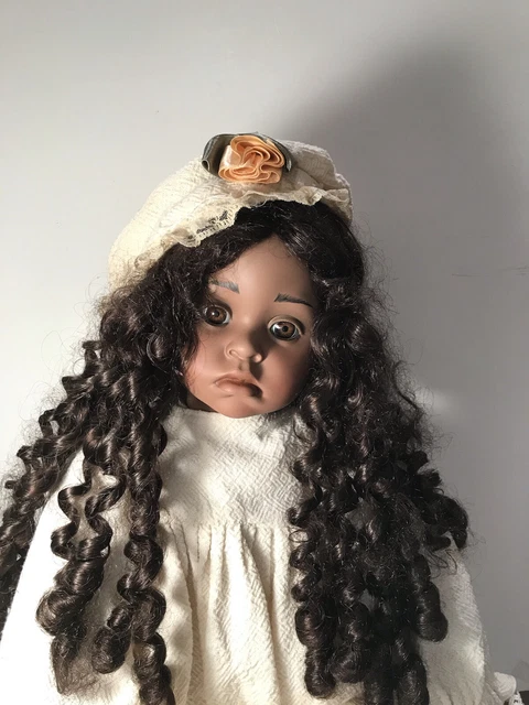Rare Pouty Face Vintage Duck House Heirloom Doll Of Color 28”