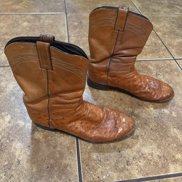 Brown Roper Ostrich Leg Western Boots main image 0