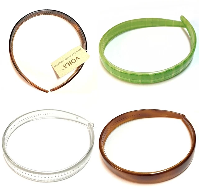 Voila French Headband Women Girls Inner Grip Teeth Plastic Colors Made in France
