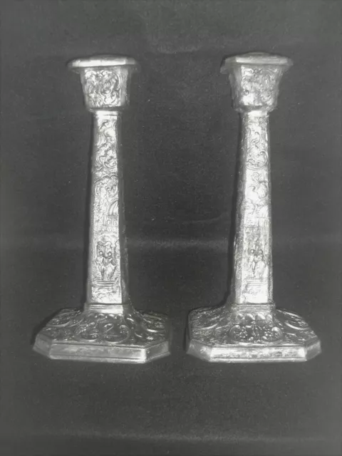 Antique Friedman Silver Co Silverplate Candlesticks