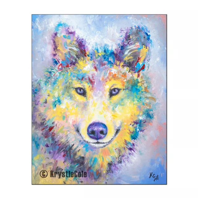 Wolf Art Print on PAPER or CANVAS. Painting by Krystle Cole