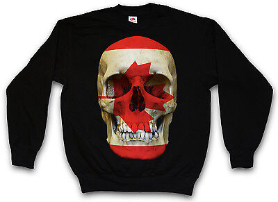 Canada Skull Flag Felpa Pullover Sweater-Canada Banner Biker MC Canadian