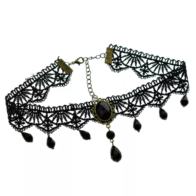 Gothic Chokers Steampunk Black Lace Choker Necklace Gothic Jewe