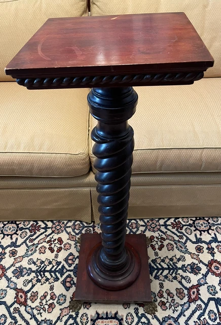 Antique American Pedestal Plant Stand Urn Planter Display Table Walnut 19th C #4