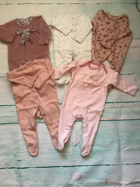 Girls Bundle Of Babygro`s Age 3-6 Months