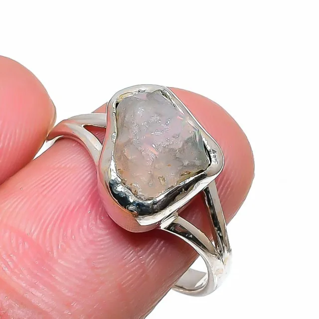 Labradorite Gemstone Handmade 925 Solid Sterling Silver Jewelry Ring Size 9