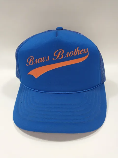 Vintage Brews Brothers Snapback Hat Mesh Foam YoungAn Trucker Cap 80s blue orang