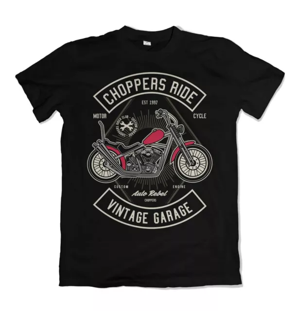 T-shirt uomo Chopper Ride garage meccanico moto biker S-3XL