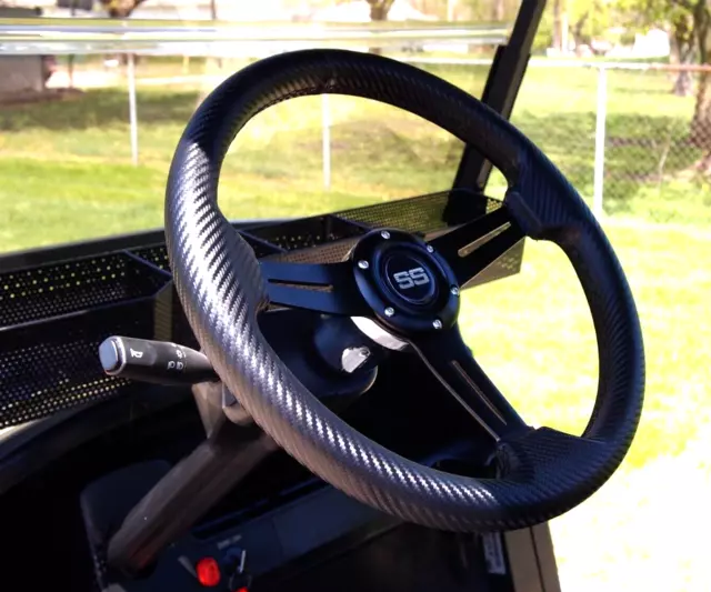 Carbon Fiber Wrapped Golf Cart Steering Wheel for EZGO Yamaha and Club Car