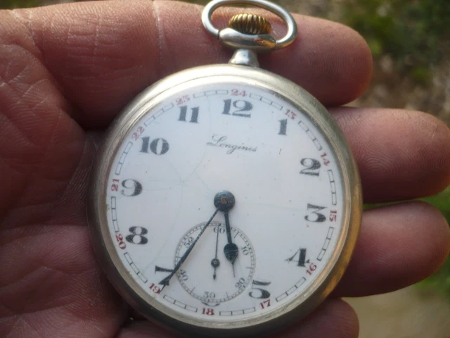 Montre Gousset Ancienne En Acier - à Réviser Ou Pour Pièces - Vintage - Occasion