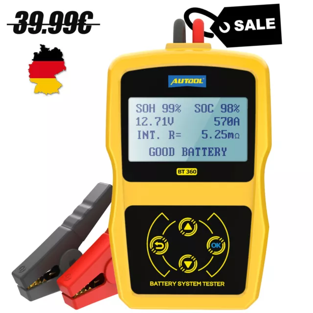 BT360 Batterietester 12V Car Battery Tester Cranking Charging Tester Analyzer