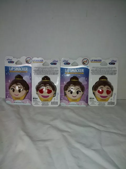 Lip Smacker (4) Disney's Emoji ~Belle~ .26 oz #Last Rose Petal Flavor