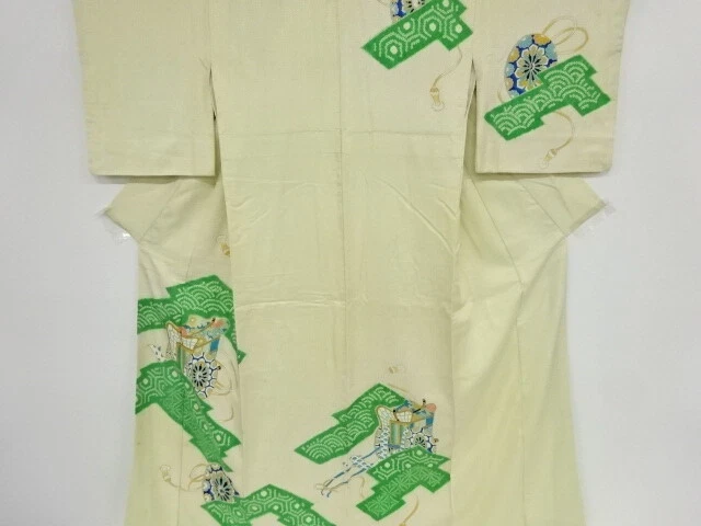 40239# Japanese Kimono / Antique Kimono / Shibori / Embroidery / Carriage
