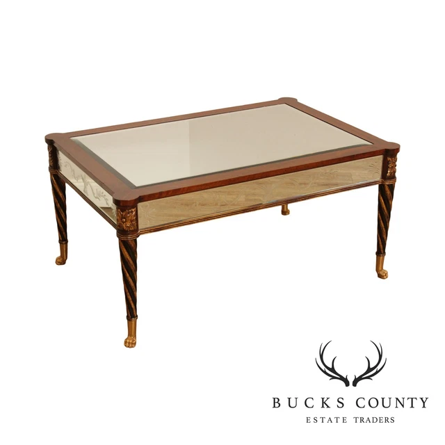 EJ. Victor Regency Style Mahogany Partial Gilt Mirrored Coffee Table EJ. Victor Regency Style Mahogany Partial Gilt Mirrored Coffee Table
