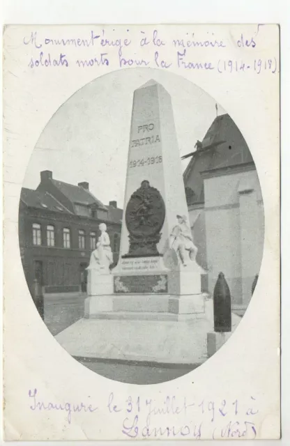 LANNOY Nord CPA 59 l'inauguration du monument aux morts de 1914/18- juillet 1921