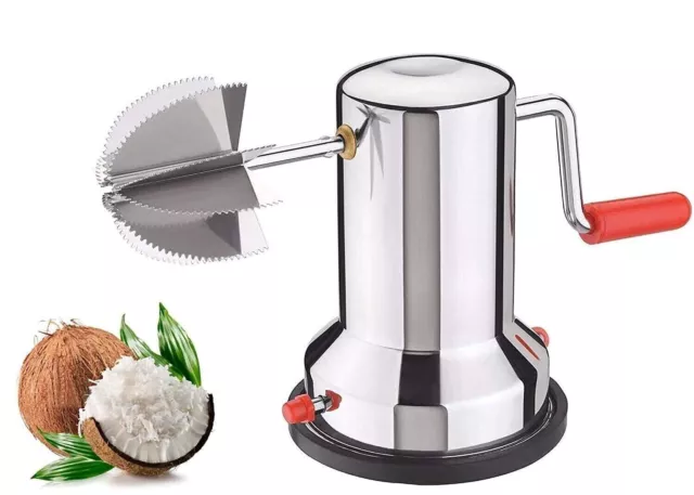 Stainless Steel Blades Coconut Scraper Grater Shredder Rust Free Vacuum Based