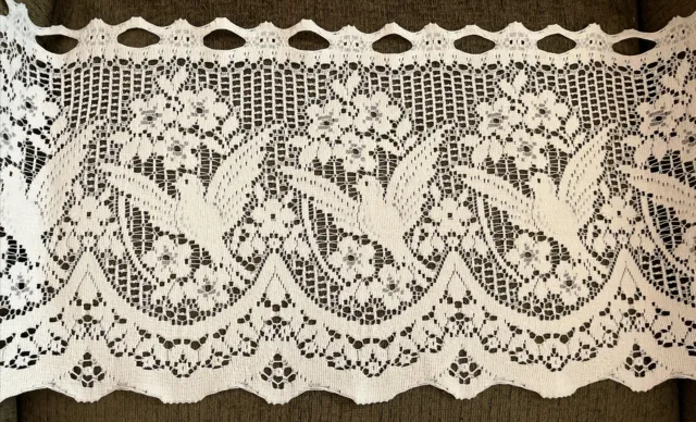 Lace Bird Pattern Valance Curtain 12x44 Lace Off White Cafe Farmhouse Cottage