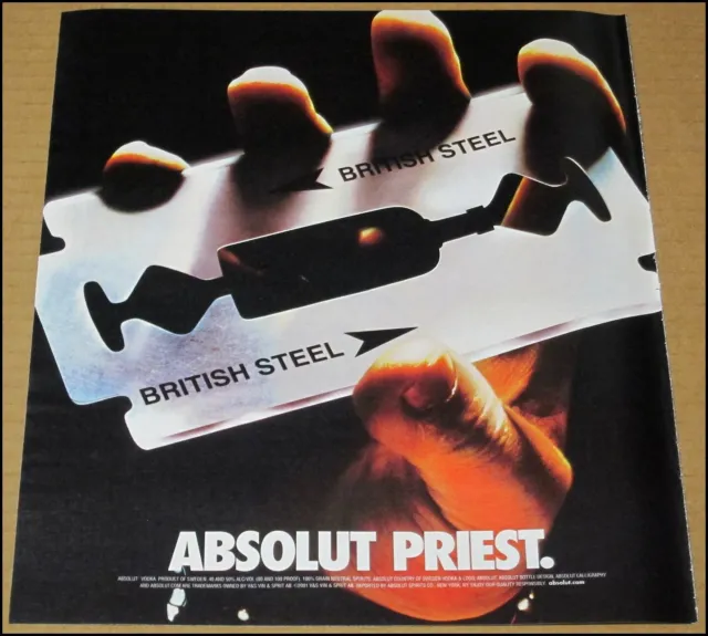 2003 Absolut Vodka Judas Priest Print Ad 10x12 Advertisement British Steel Cover