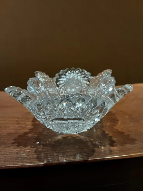 Exceptional Unusual Vintage American Brilliant Cut Bowl " Cut To Peices " 10