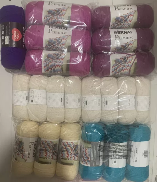 Huge Yarn Lot 21 Mixed Yarns