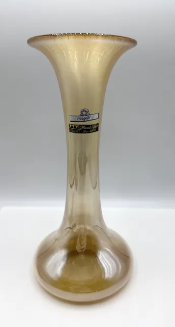 Vase Glashütte Eisch Irisgold Gold Vintage Signiert Glaskunst Mundgeblasen