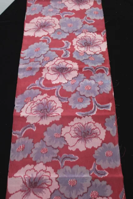 f-073 antique meisen silk kimono fabric - big flower - 14-1/2" x 48"