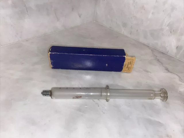 Vintage Medical Surgical Supply- Glass 10cc Luer Lock Syringe