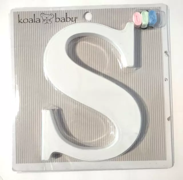 Koala Baby Wall Letter “S” Personalize Nursery Bedroom Playroom Keyhole White