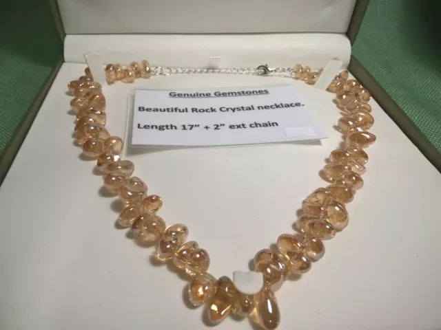Beautiful Rock Crystal necklace Genuine Handmade in UK Fine Gemstone Jewellery