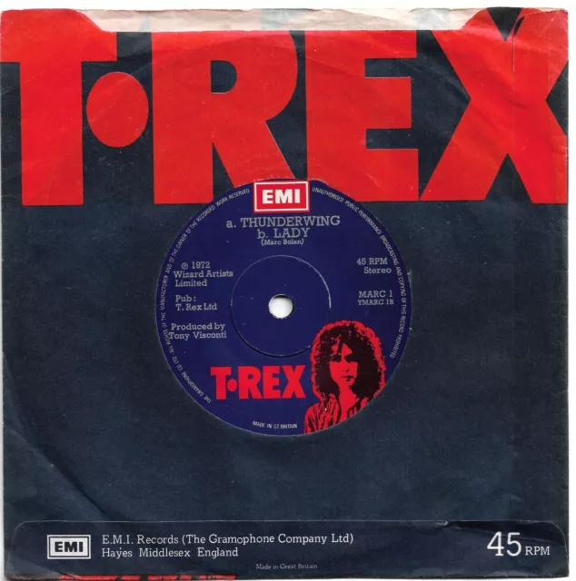 Metal Guru by T. Rex 7" 45RPM single 1972 EMI records MARC 1 *EX/VG+/EX* 2